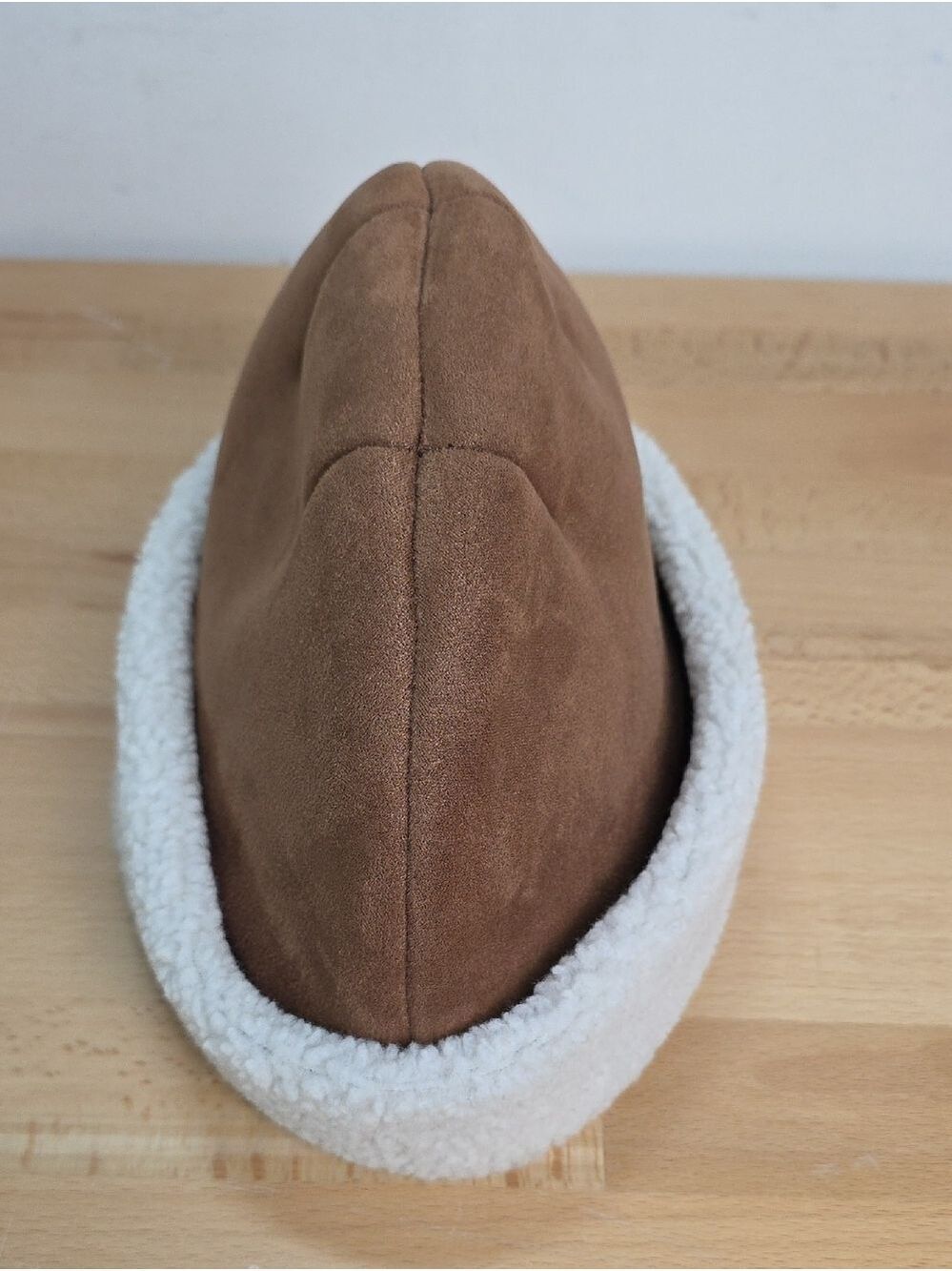 Brixton Cream Sherpa Hat with Burgundy Quilted Lining